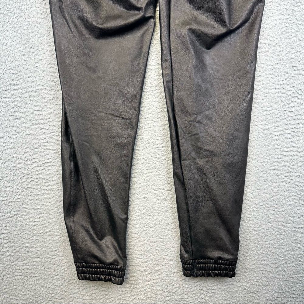 Spanx Faux Leather Leggings Womens Medium Black Stretch Pockets Casual Tapered - Picture 6 of 15